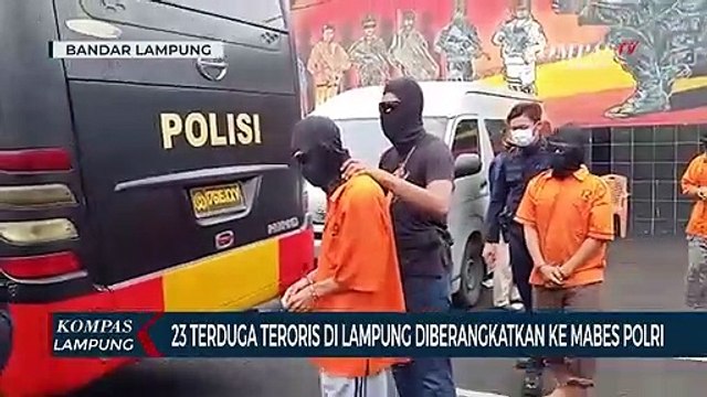 23 Terduga Teroris di Lampung Diberangkatkan ke Mabes Polri
