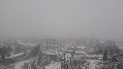 A view from the sky and the roads as snow hits Hershey