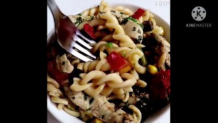 سلاطة العجائن  بالخضر و سكالوب ...وصفة بنينة و مغذي / salade des pâtes ou poulet