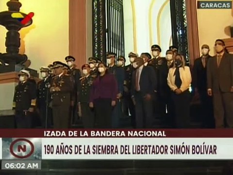 Izada de la Bandera Nacional al conmemorarse 190 años de la siembra del Libertador Simón Bolívar