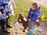 Lilou fait du cheval à ressort 14 mois