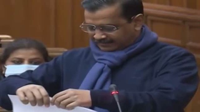 Watch: Arvind Kejriwal tears copies of new farm laws in Delhi Assembly