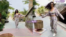 Mouni Roy Walks Like A Diva In Printed Bohemian Outfit