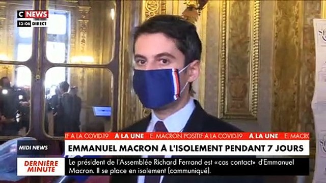 Emmanuel Macron positif au Covid-19 - Le porte-parole du gouvernement Gabriel Attal: Un contact tracing a été mis en place pour identifier les cas contacts du Président - VIDEO