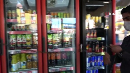 Enerji içeceğine dadanan hırsız market sahibini isyan ettirdi