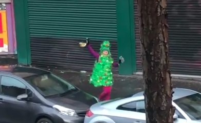 Kate Deeming dances along a Glasgow Street for charity