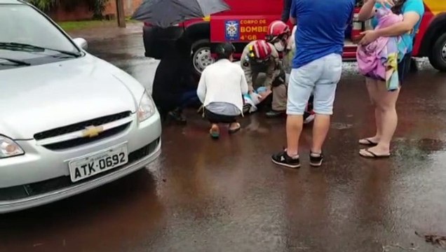 Motociclista fica ferido em acidente no Bairro Cascavel Velho