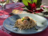 Spaghetti con camarones y chipotle - Cocina con Conexión - Sonia Ortiz con Juan Farré - Recetas de Navidad