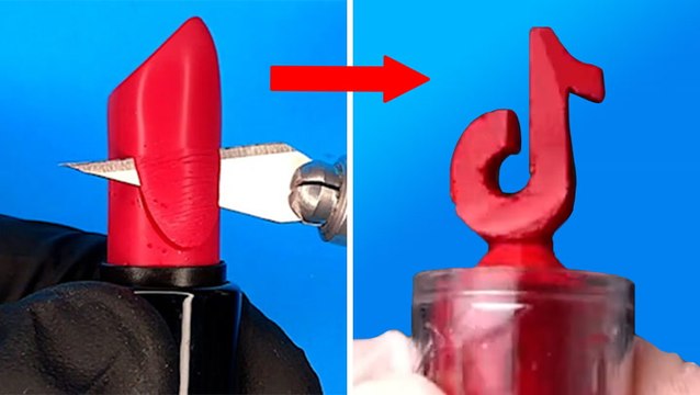 Artist carves lipstick into miniature sculptures