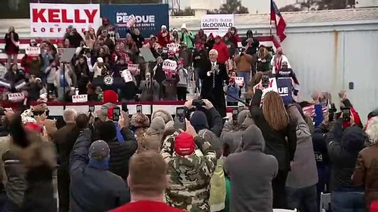 VP Pence delivers remarks at a 'Defend the Majority' rally