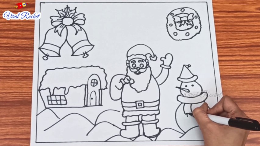 Santa Claus Drawing | How to Draw a Santa Claus easily | Art Breeze # 53 | Learn Drawing and Colouring  | Christmas drawing
