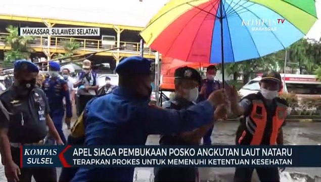 Terapkan Prokes, Apel Pembukaan Posko Angkutan Laut Jelang Natal Dan Tahun Baru