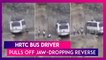 HRTC Bus Driver Pulls Off Jaw-Dropping Reverse; Performs Incredible U-Turn On A Narrow Mountain Road