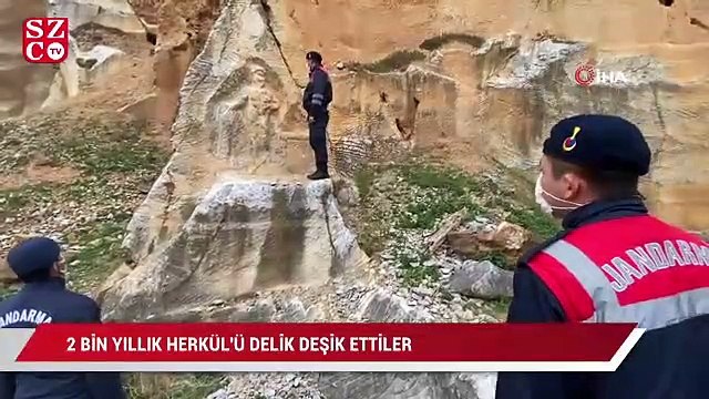 2 bin yıllık Herkül'ü delik deşik ettiler, asasını çaldılar...