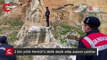 2 bin yıllık Herkül’ü delik deşik ettiler, asasını çaldılar