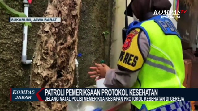 Menjelang Natal Polres Sukabumi, Patroli Prokes Gereja