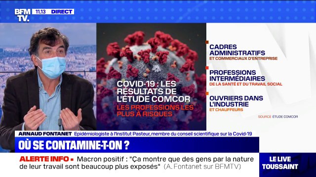 Selon Arnaud Fontanet, l'étude ComCor démontre que les enseignants sont moins infectés que le reste de la population