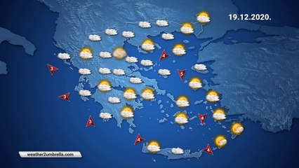 Η πρόβλεψη του καιρού για τo Σάββατο 18-12-2020