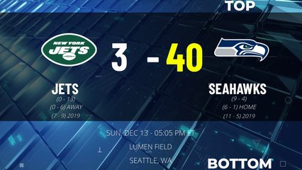 Jets @ Seahawks Game Recap for SUN, DEC 13 - 05:05 PM ET EST