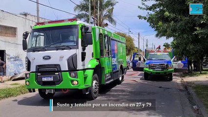Susto y tensión por un incendio en 27 y 79