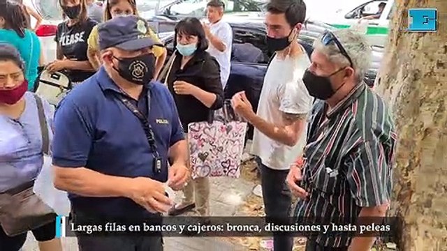 Largas filas en bancos y cajeros bronca, discusiones y hasta peleas