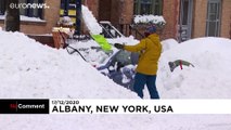 Aux Etats-Unis, l'Etat de New York sous un épais manteau blanc