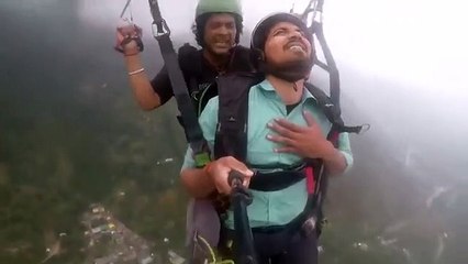 Funny Man Paragliding.