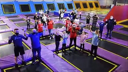 Worldwide Santa’s Christmas Eve Jingle rehearsed for the big day at Sky High Trampoline Centre