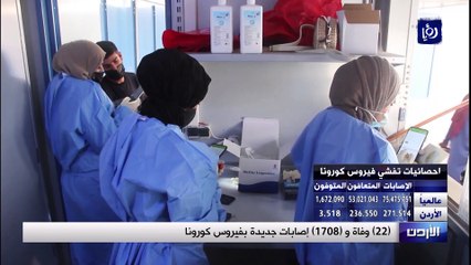 (22) وفاة و (1708) إصابات بفيروس كورونا في الأردن الجمعة