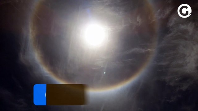 Halo solar se forma no céu de Guarapari