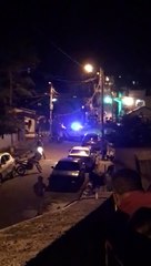 Así se recibe la policía en toque de queda