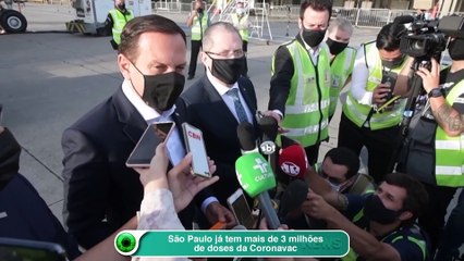 São Paulo já tem mais de 3 milhões de doses da Coronavac