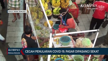 Cegah Penularan Covid-19, Pasar Gede Dipasangi Sekat
