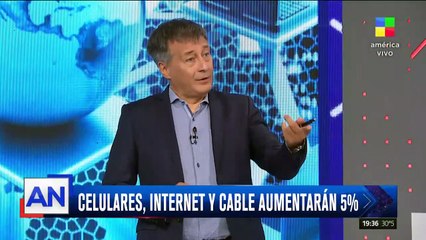 Aumentos en celulares, cable e internet