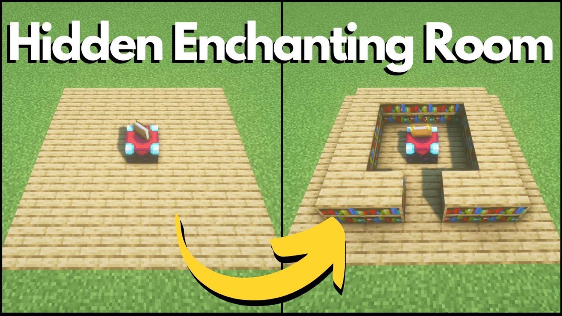 Minecraft - Simple Hidden Redstone Enchanting Room (Tutorial)