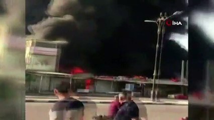 İran'da pazar yerinde korkutan yangın