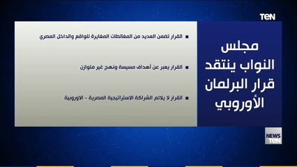 مجلس النواب ينتقد قرار البرلمان الأوروبي