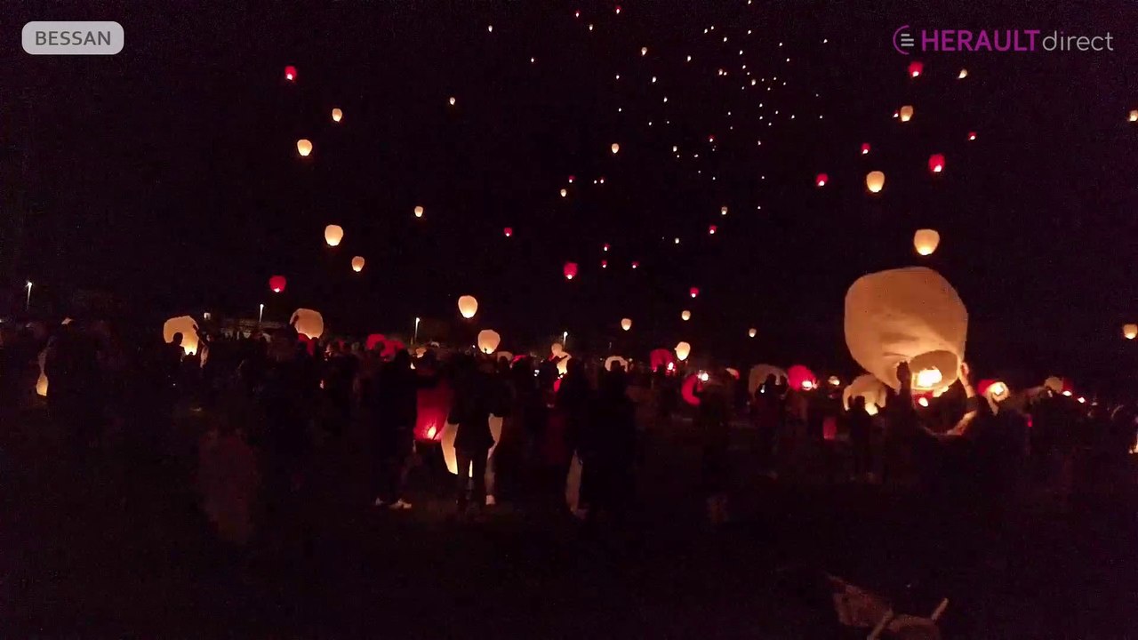 Les Bessanais ont  illuminés le ciel avec un lâcher de 500 lanternes !