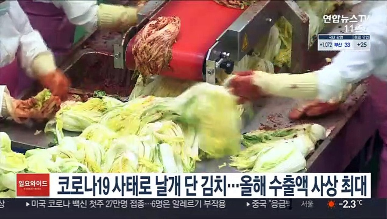 코로나19 사태로 날개 단 김치…올해 수출액 사상 최대