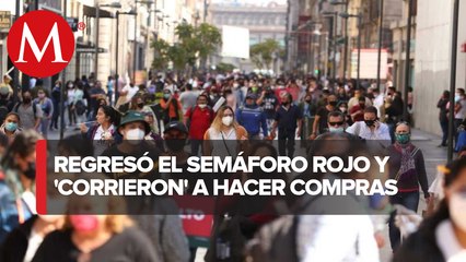 Abarrotan Centro Histórico de CdMx en semáforo rojo