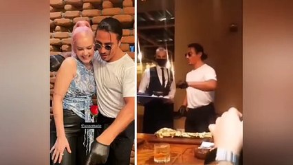 Nusret'in dünyaca ünlü şarkıcı Anne Marie ile olan anları gündem oldu; "Hangisi meşhur?"