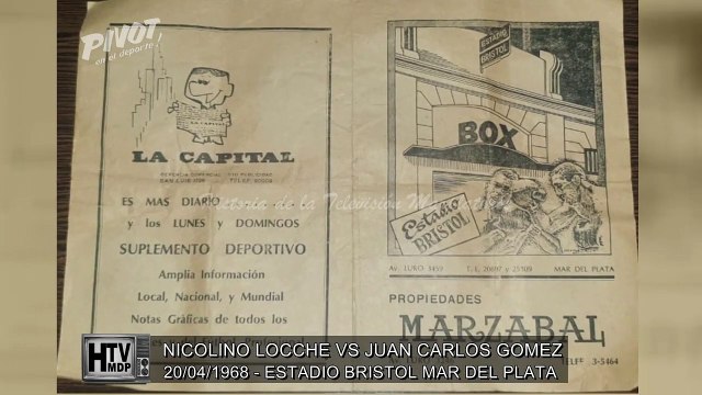 BOXEO NICOLINO LOCCHE VS JUAN CARLOS GOMEZ ESTADIO BRISTOL MAR DEL PLATA 20-04-1968