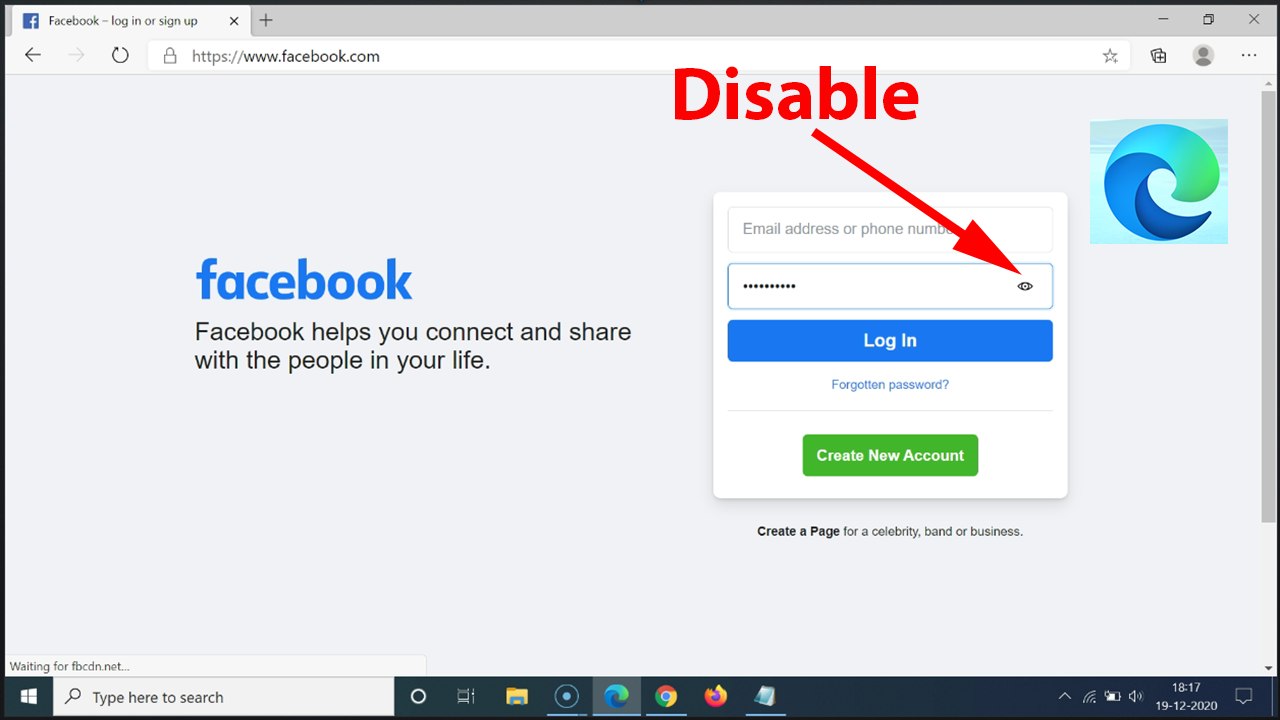 How to Disable the Reveal Password (Eye) Button from Password Field in Edge Browser on Windows 10?