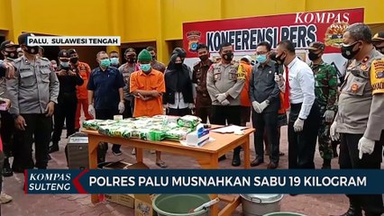 Polres Palu Musnahkan Sabu 19 Kilogram