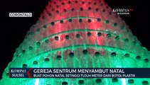 Jemaah Gereja Sentrun Gorontalo, Buat Pohon Natal Setinggi Tujuh Meter Dari Botol Plastik