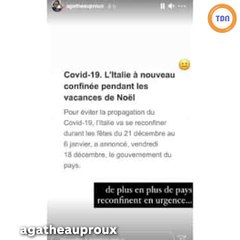 Agathe Auproux semble plutôt inquiète d’être reconfinée en urgence pour Noël !