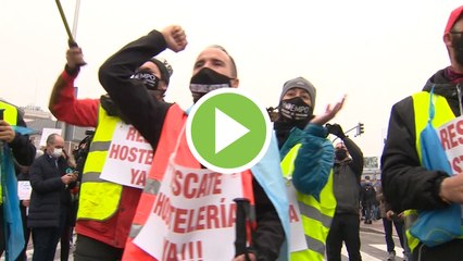 Hosteleros exigen el "rescate del sector" tras caminar 15 días desde Pontevedra