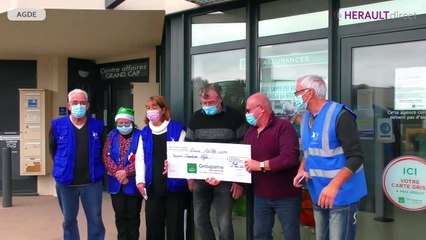 Groupama remet un chèque de 2000€ au secours populaire d’Agde !