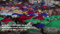Playas abarrotadas en Río de Janeiro enciende las alarmas ante un fuerte incremento del COVID-19