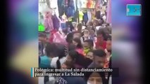 Polémica una multitud sin distanciamiento para ingresar a La Salada